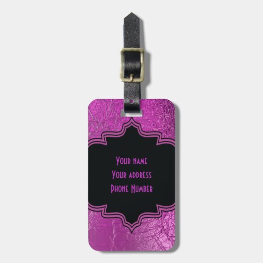 Masquerade quinceañera vijftiende verjaardag paars bagagelabel (Voorkant verticaal)