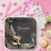 Masquerade Quinceañera Welkom Zwart Goud ID1031 Papieren Bordje (Feest)