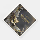 Masquerade Quinceañera Welkom Zwart Goud ID1031 Servet (Hoek)