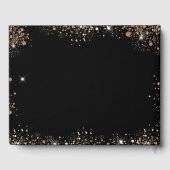 Masquerade Quinceañera zwart goud glitter stof Gastenboek (Achterkant)