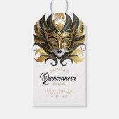 Masquerade Quinceanera Zwart Goud ID1031 Cadeaulabel (Voorkant)