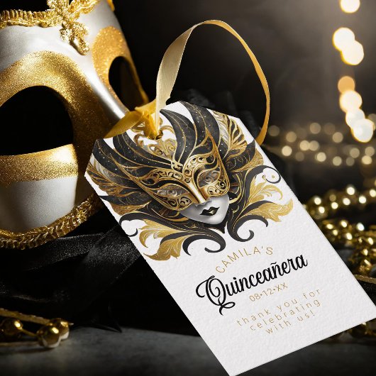 Masquerade Quinceanera Zwart Goud ID1031 Cadeaulabel