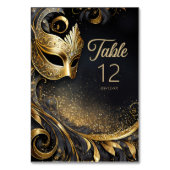 Masquerade Quinceanera Zwart Goud ID1031 Kaart (Voorkant)