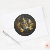 Masquerade Quinceanera Zwart Goud V2 ID1031 Ronde Sticker (Envelop)