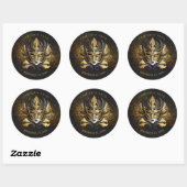 Masquerade Quinceanera Zwart Goud V2 ID1031 Ronde Sticker (Vel)