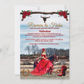Masquerade Ranch Quinceañera con Foto Save The Date (Voorkant)