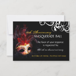 Masquerade Reply Cards - 3,5 inch x 5 inch RSVP Kaartje