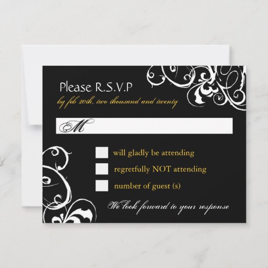 Masquerade Reply Cards RSVP Kaartje (Achterkant)