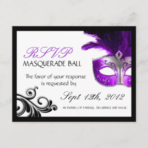 Masquerade Reply Cards RSVP Kaartje