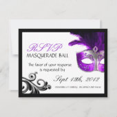 Masquerade Reply Cards RSVP Kaartje (Voorkant)