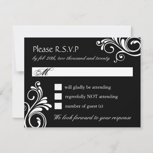 Masquerade Reply Cards RSVP Kaartje (Achterkant)