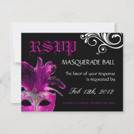 Masquerade Reply Cards RSVP Kaartje