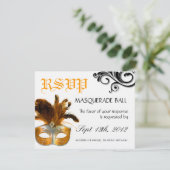 Masquerade Reply Cards RSVP Kaartje (Staand voorkant)