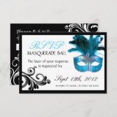 Masquerade reply-kaarten van 3,5 x 5 inch RSVP kaartje (Voorkant / Achterkant)