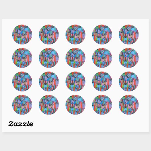 Masquerade Ronde Sticker (Vel)