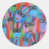 Masquerade Ronde Sticker (Voorkant)