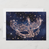 Masquerade roos Gold glitter Sweet 16 foto Kaart (Achterkant)