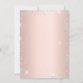 Masquerade roos gold zilverglitter vip uitnodiging (Achterkant)