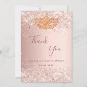 Masquerade roos goud dank u kaart (Voorkant)