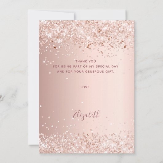 Masquerade roos goud dank u kaart (Achterkant)