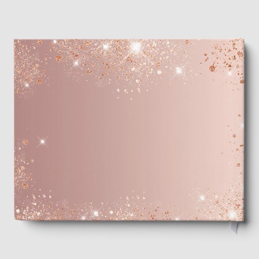 Masquerade roos goud glitter verjaardagsfeestje gastenboek (Achterkant)