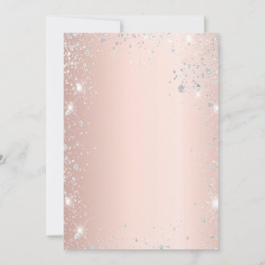 Masquerade roos gouden zilveren glitter Verjaardag Kaart (Achterkant)