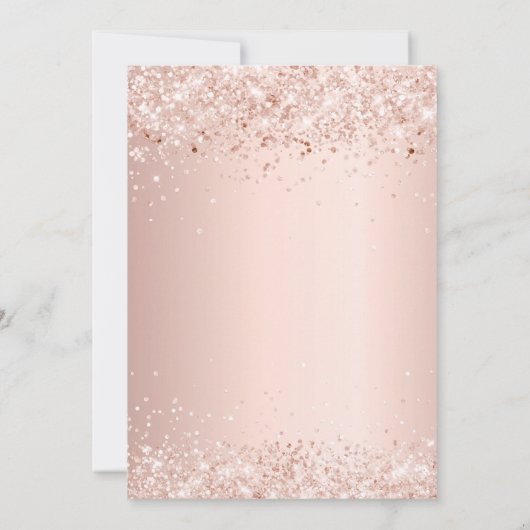 Masquerade roos goudglitter op dag van stofverjaar kaart (Achterkant)