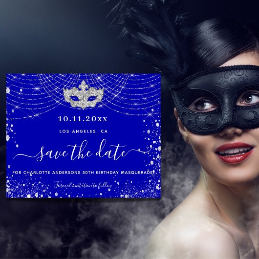 Masquerade royal blue Silver budget sparen de datu Flyer