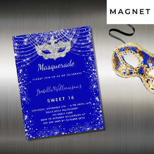 Masquerade royal blue Sweet 16 nodigmagnet