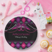 Masquerade, roze en zwart Bord van 9 inch papier (Feest)