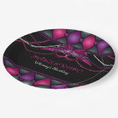 Masquerade, roze en zwart Bord van 9 inch papier (Gekanteld)