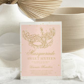 Masquerade roze goudglittermaskerbudget Zoet 16