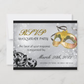 Masquerade RSVP-kaarten RSVP Kaartje (Voorkant)