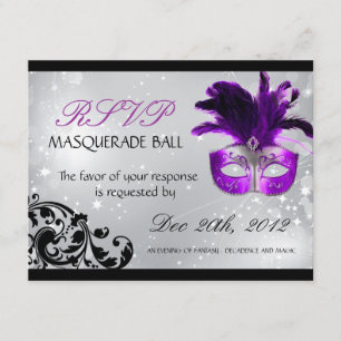 Masquerade RSVP-kaarten RSVP Kaartje