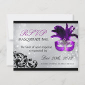 Masquerade RSVP-kaarten RSVP Kaartje (Voorkant)