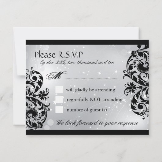 Masquerade RSVP-kaarten RSVP Kaartje (Achterkant)