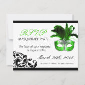 Masquerade RSVP-kaarten RSVP Kaartje (Voorkant)
