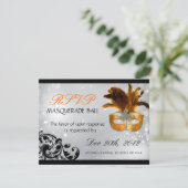 Masquerade RSVP-kaarten RSVP Kaartje (Staand voorkant)