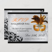 Masquerade RSVP-kaarten RSVP Kaartje (Voorkant / Achterkant)
