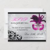 Masquerade RSVP-kaarten RSVP Kaartje (Voorkant)