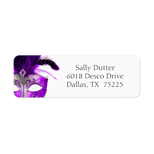 Masquerade RSVP-labels Etiket (Voorkant)