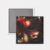 Masquerade Series, Feathered Mask Magneet (Voorkant / Achterkant)
