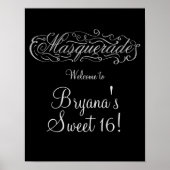 MASQUERADE Silver en om het even welk Welkomstteke Poster (Voorkant)