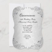 Masquerade Silver Quinceanera 15th Birthday Kaart (Achterkant)