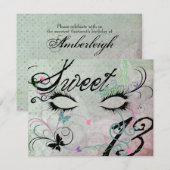 Masquerade Sweet 13 Uitnodigingen (Voorkant / Achterkant)