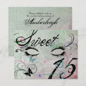 Masquerade Sweet 15 Uitnodigingen (Voorkant / Achterkant)