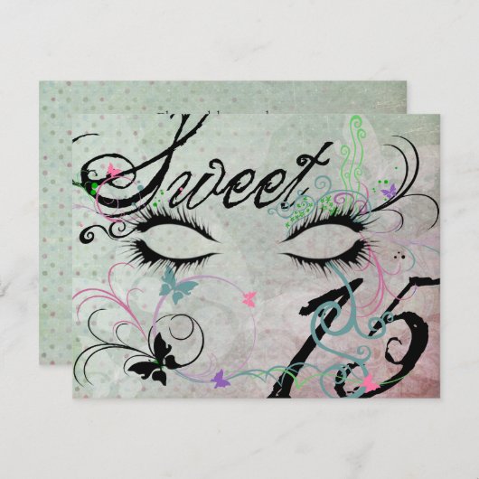 Masquerade Sweet 15 Uitnodigingen (Voorkant / Achterkant)