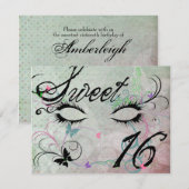 Masquerade Sweet 16 (alt) uitnodigingen (Voorkant / Achterkant)