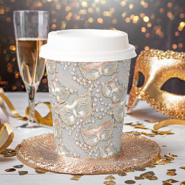 Masquerade Sweet 16 Bead Masks Roos Gold ID1032 Papieren Bekers