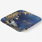 Masquerade Sweet 16 Blauw Goud ID1032 Papieren Bordje (Gebogen)